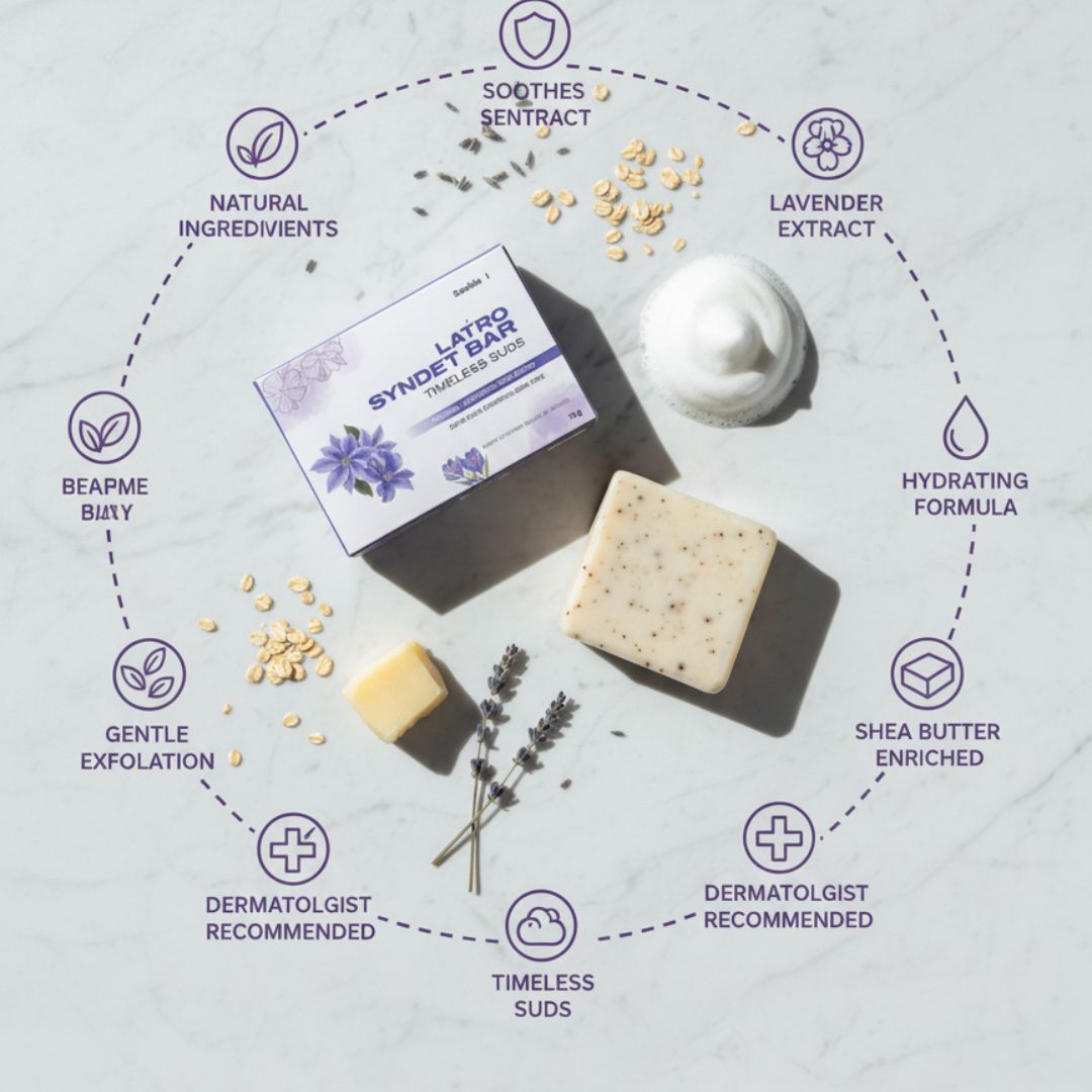 LATRO SYNDET BAR: TIMELESS SUDS (OATMEAL | LAVENDER | SHEA BUTTER)
