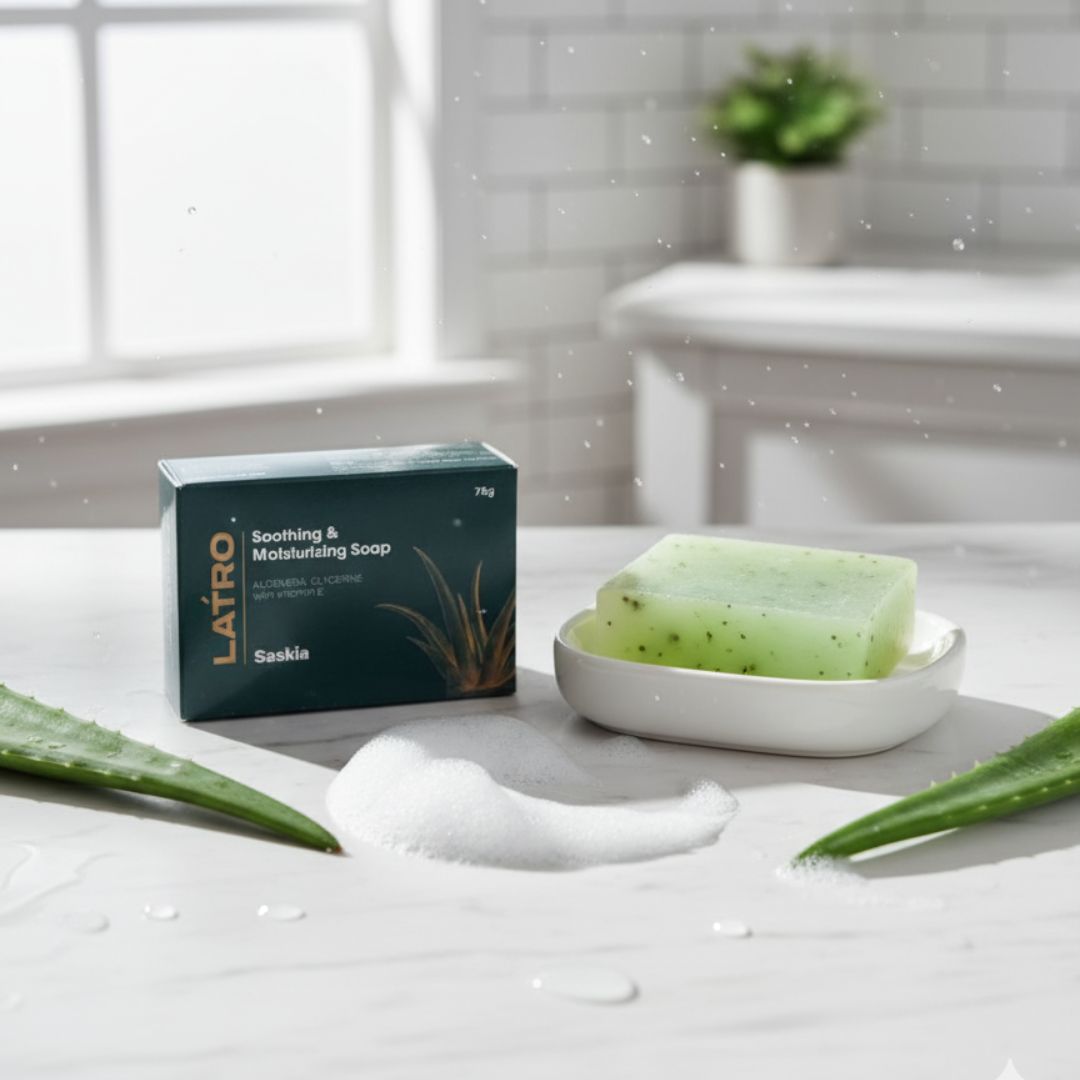 LATRO Soothing & Moisturizing Soap (ALOE VERA | GLYCERINE with VITAMIN E)