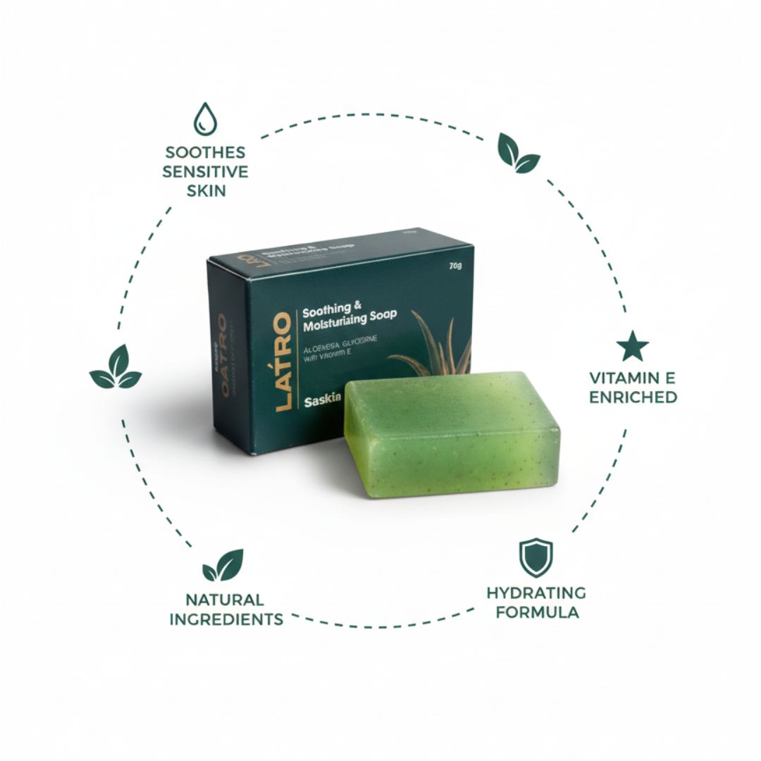 LATRO Soothing & Moisturizing Soap (ALOE VERA | GLYCERINE with VITAMIN E)